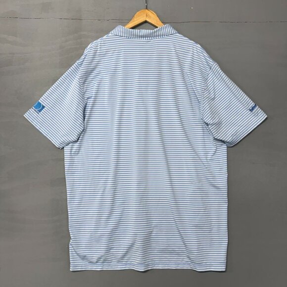 Peter Millar Summer Comfort Blue White Striped Collared Golf Polo Shirt XXL - Picture 4 of 7